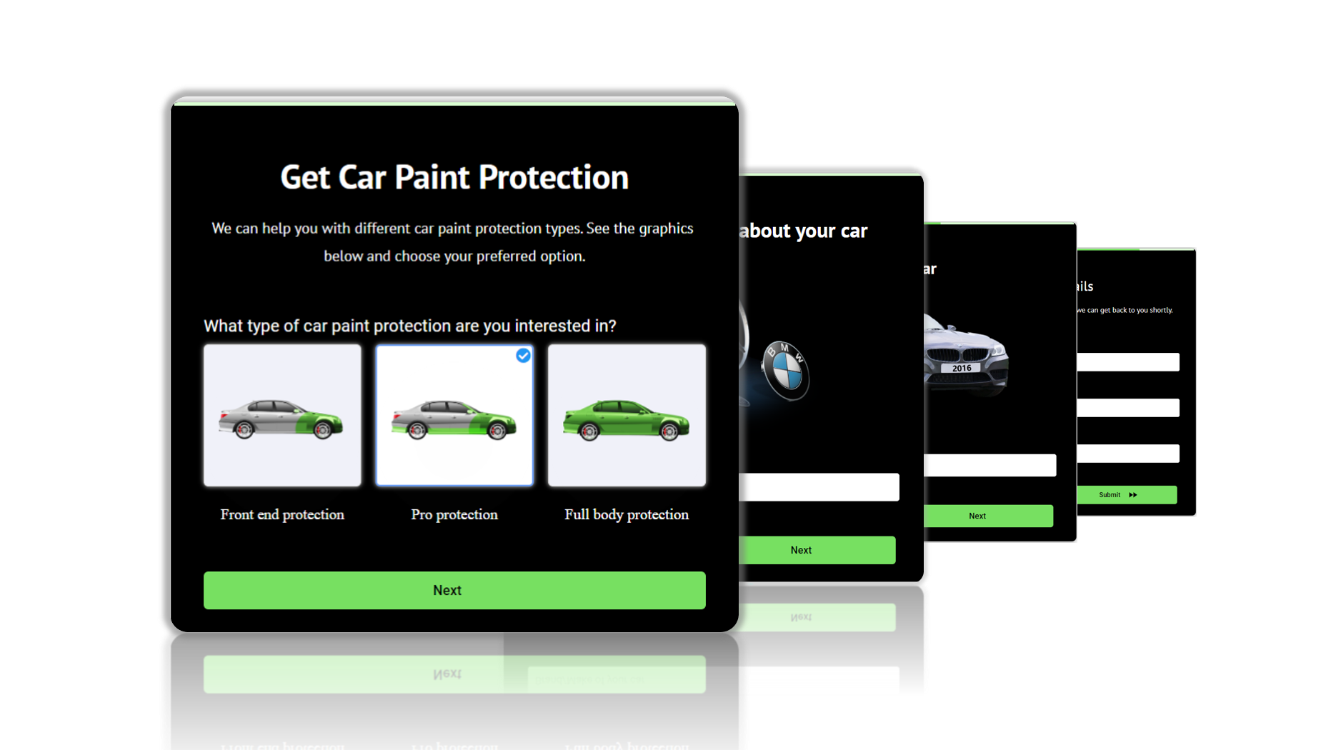 LeadGen multi-step form for car industry LeadGen multi-step form for car industry