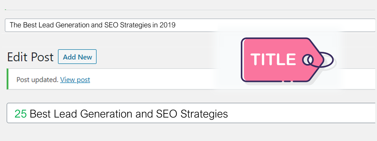 SEO and lead generation - Change in page title 