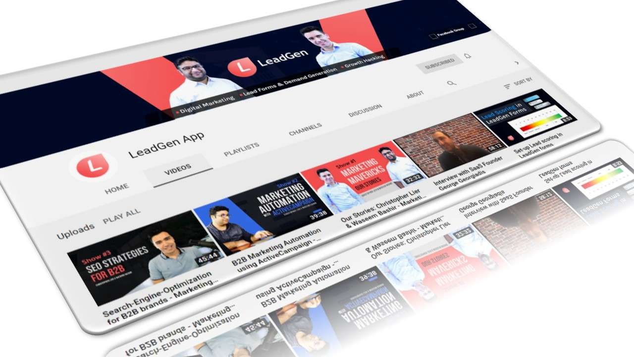 YouTube video selection LeadGen App channel