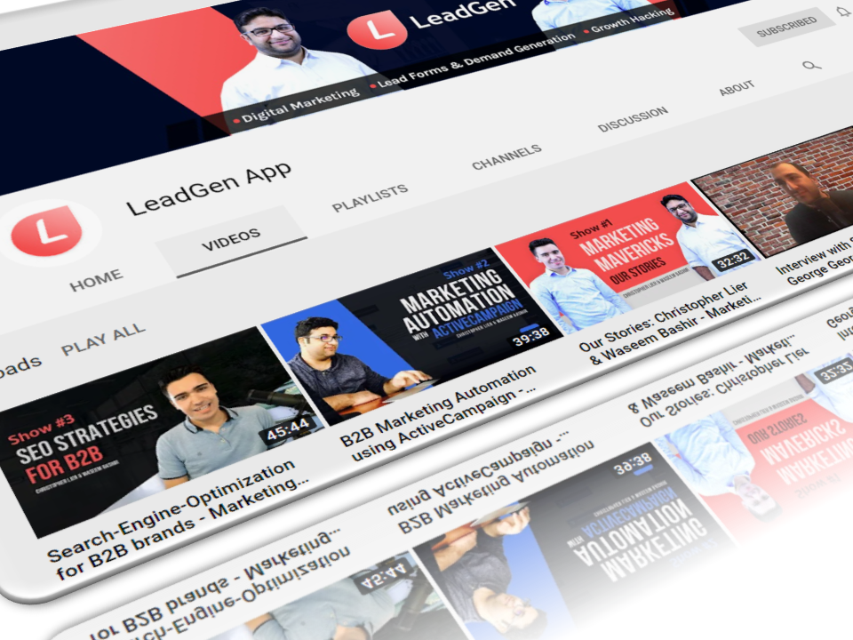 LeadGen podcast content on YouTube LeadGen podcast content on YouTube
