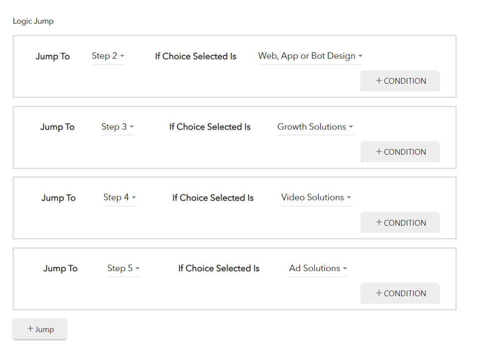 Conditional flows in LeadGen builder