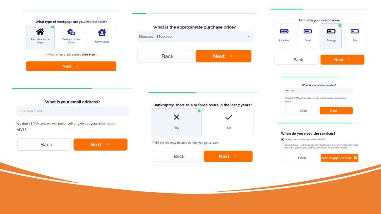 Mortgage lead generation multi step form Mortgage lead generation multi step form