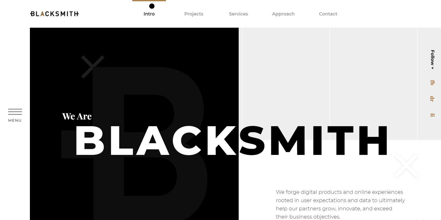 blacksmith marketing agency landing page