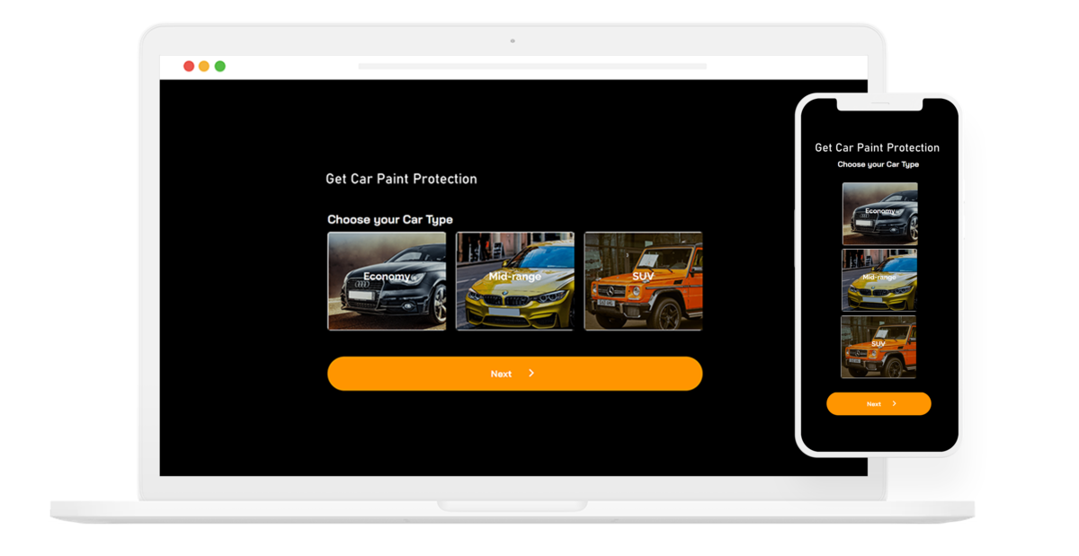 Lead generation form built with LeadGen App form creator, with responsive designs on laptop and mobile device