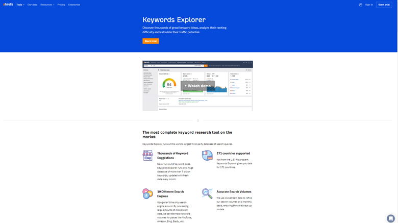 Sales landing page