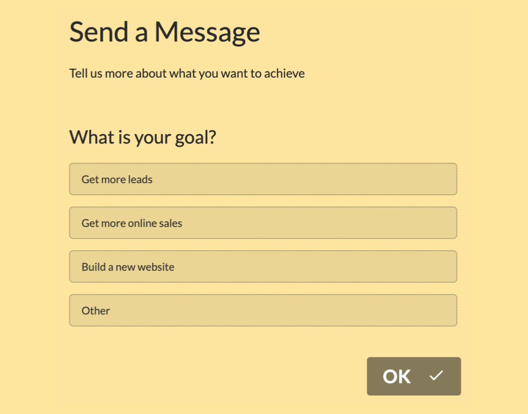 Marketing agency contact form(step-form)