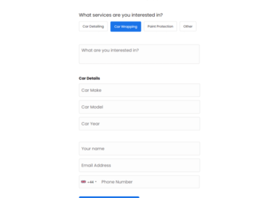 Car Detailing Contact Form