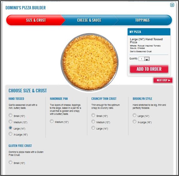 Domino's pizza builder 
