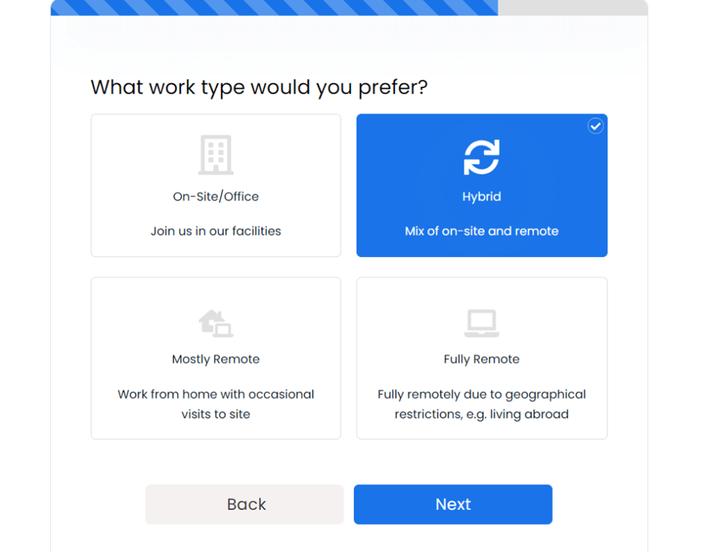 Job application form
