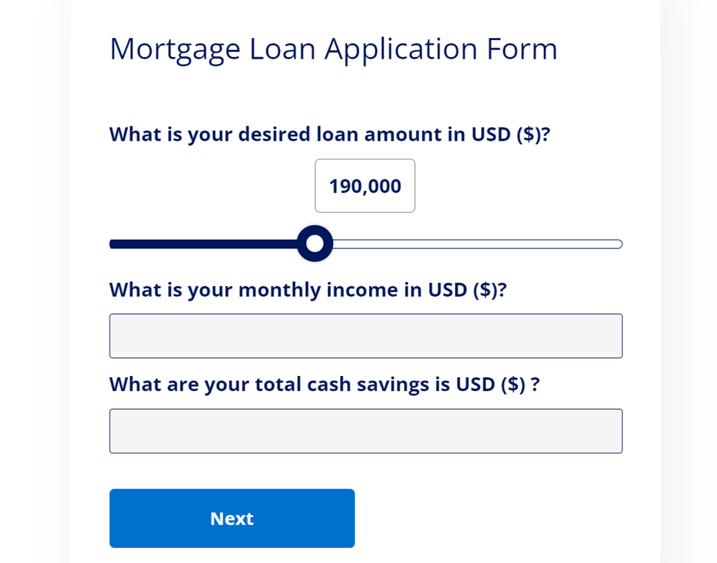 mortgage loan application form mortgage loan application form