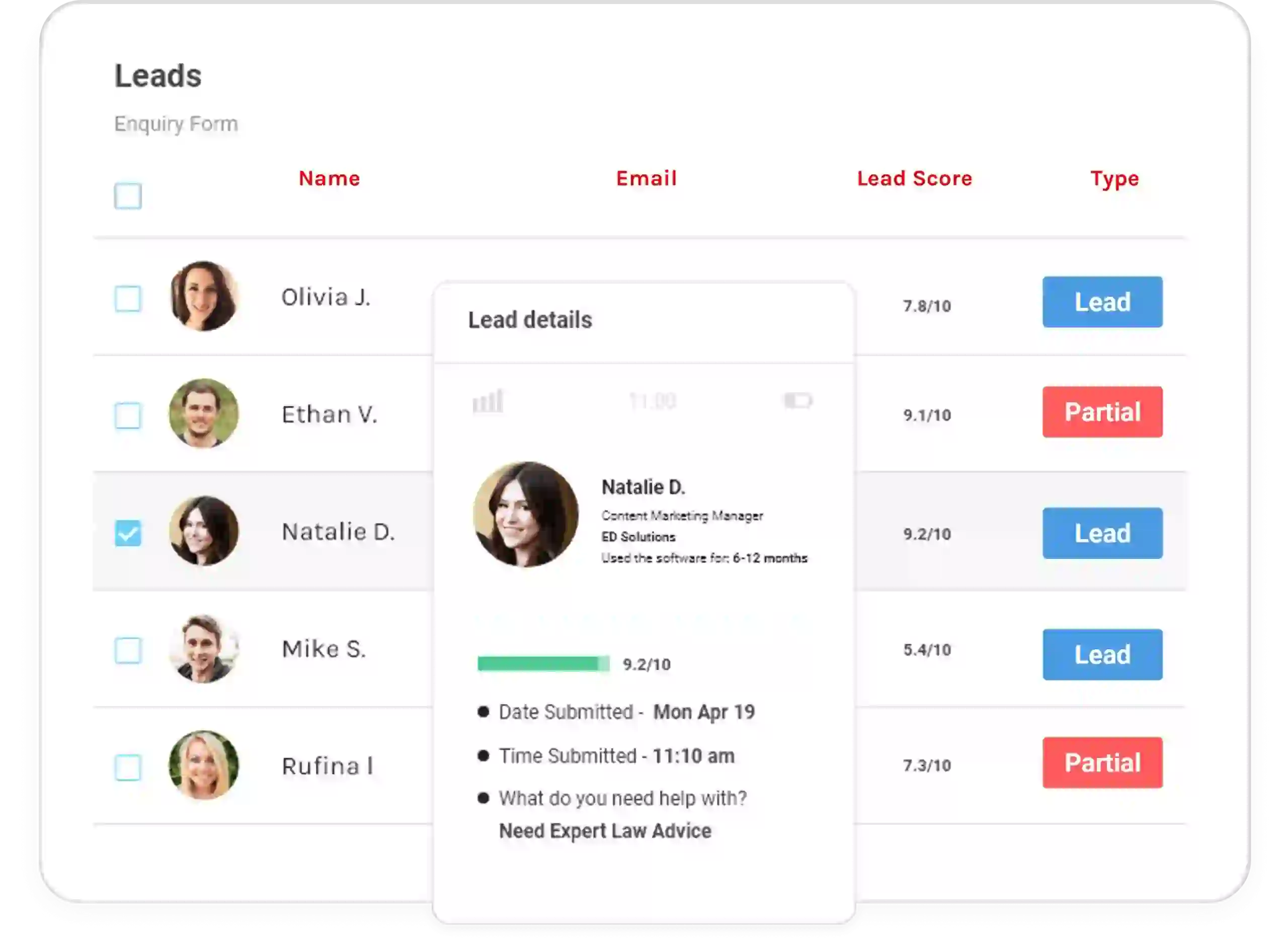 Lead generation form builder with partial leads Lead generation form builder with partial leads