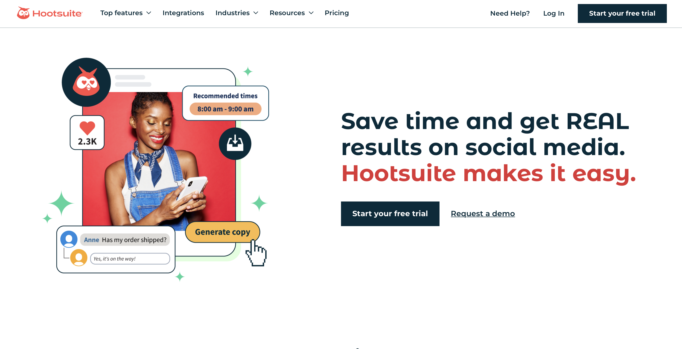 Hootsuite homepage
