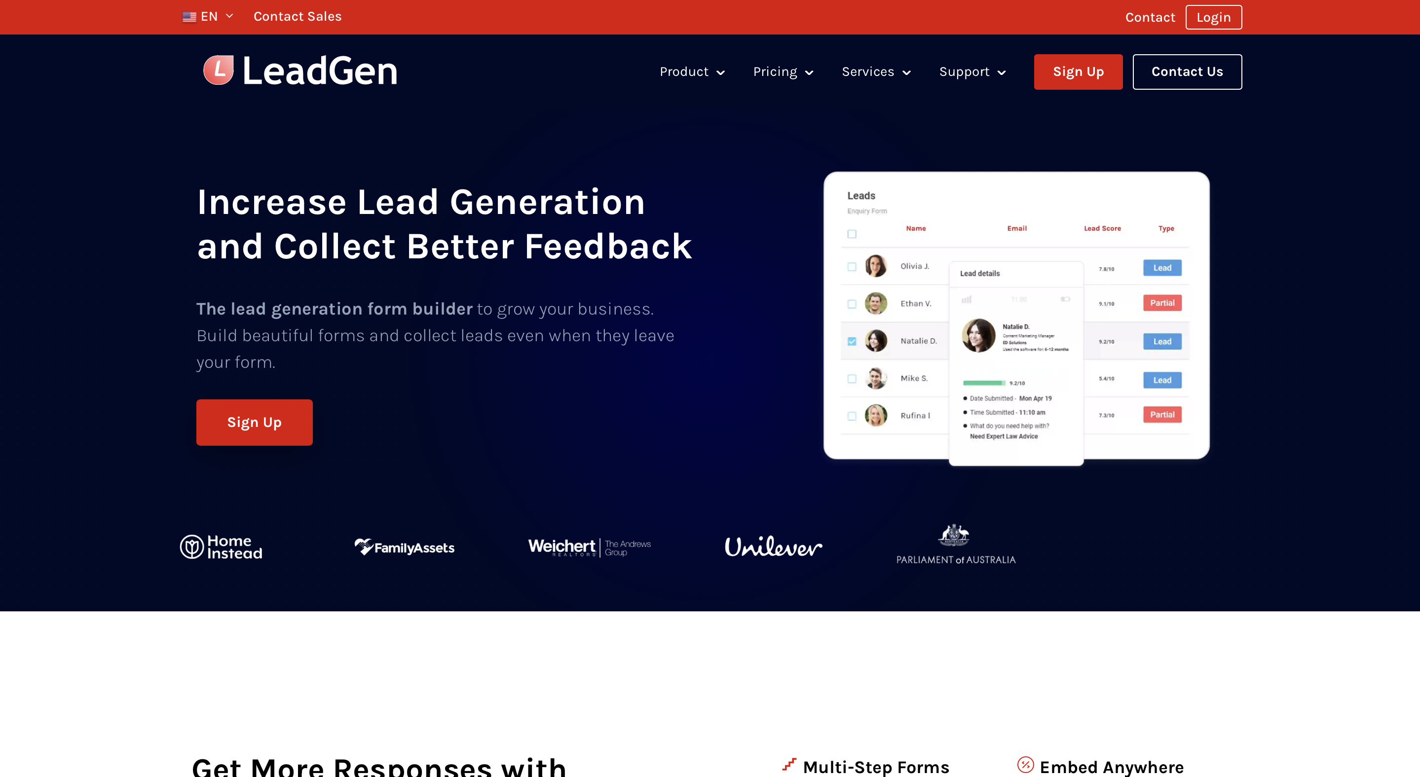 LeadgenApp homepage