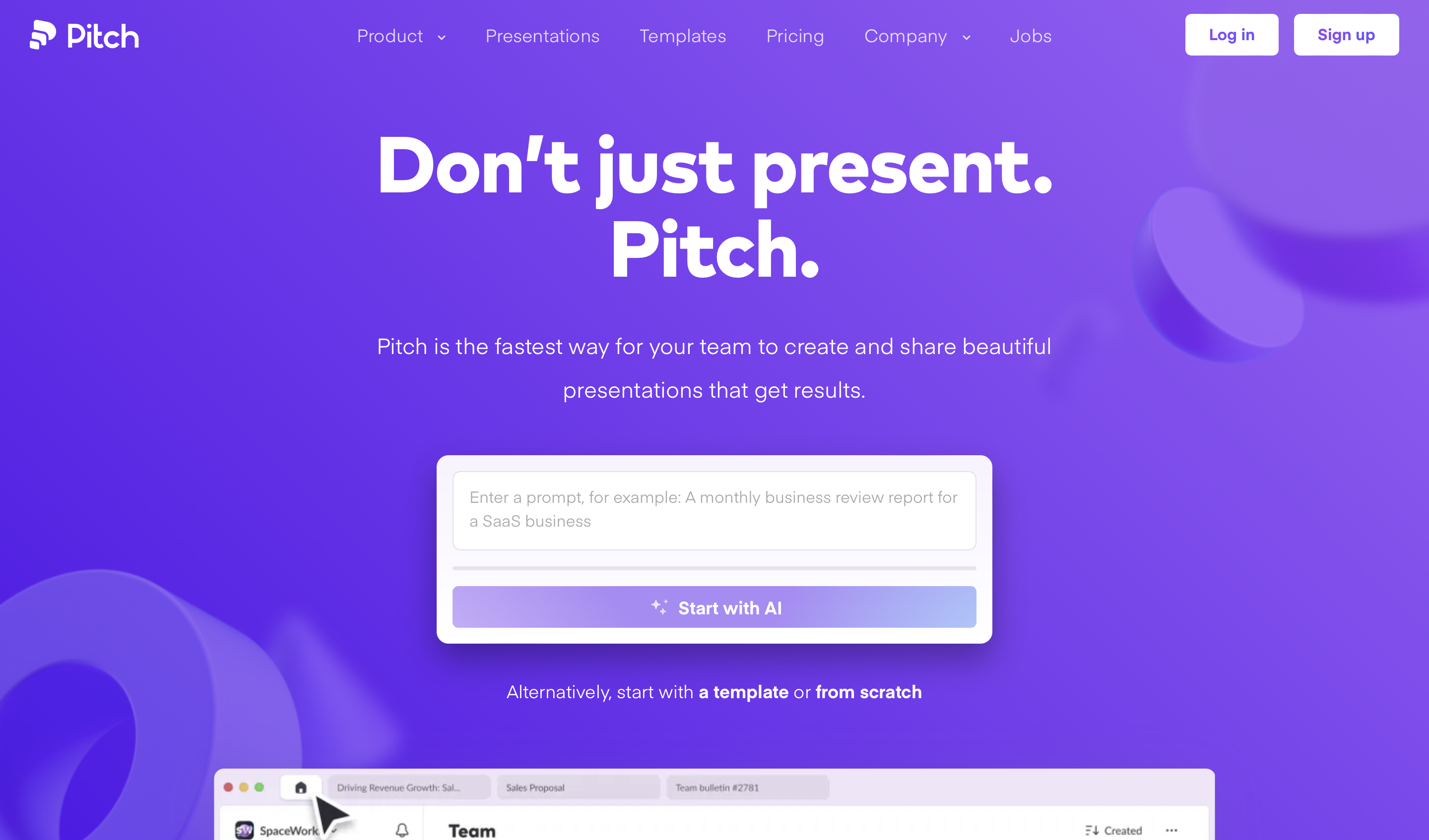 Pitch homepage