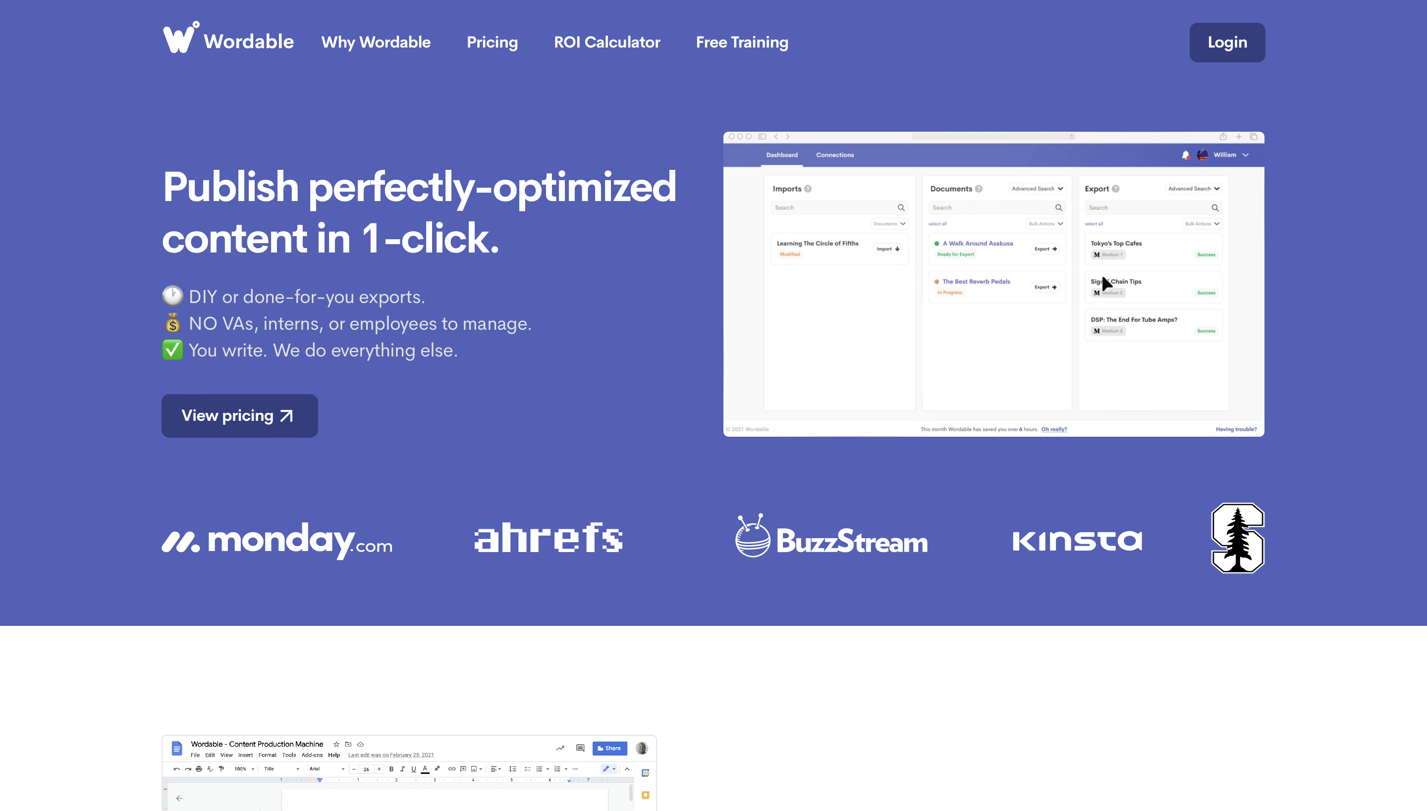 Wordable Homepage