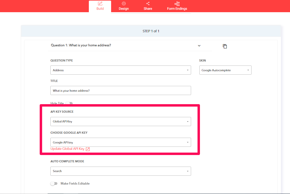 Global API key