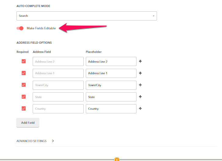 Make fields editable