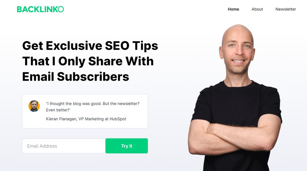 Use the sign-up form in your website’s hero section