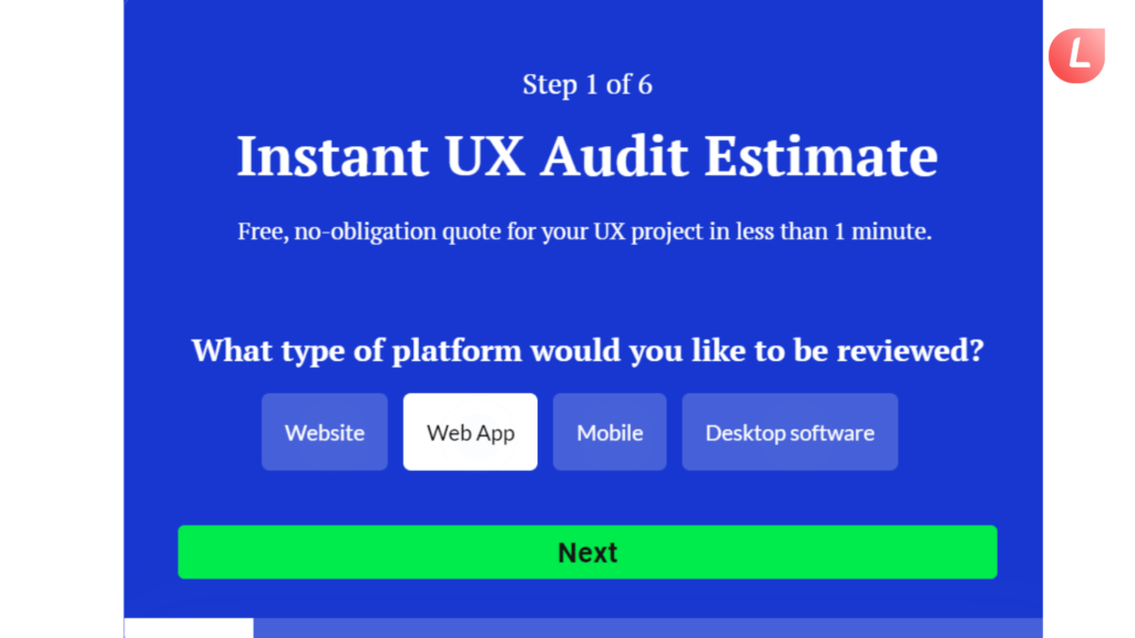Instant UX audit estimate