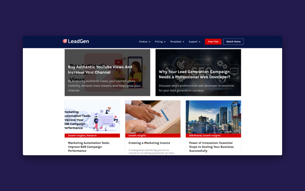 Blog page